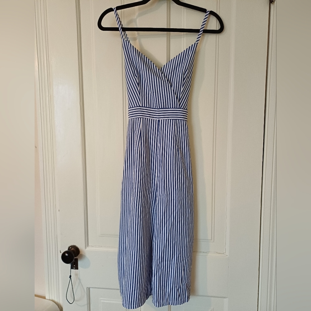 Striped Blue and White Jumpsuit